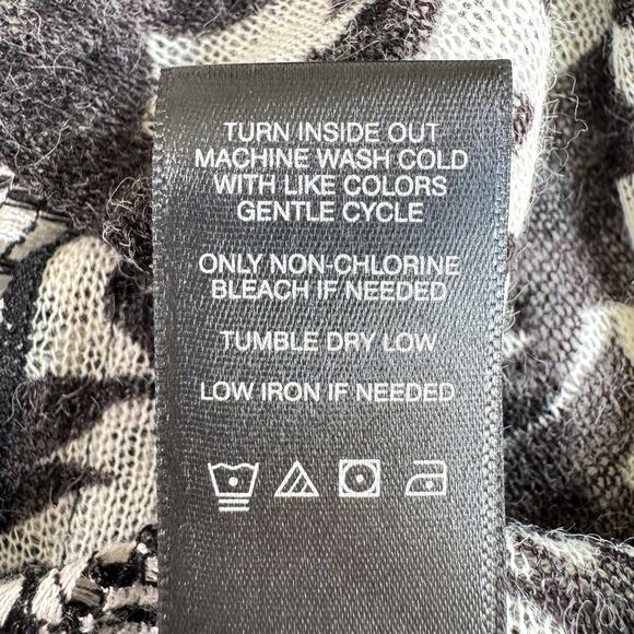 Ali Miles Womens Long Sleeve Blouse Top Size 1X Mixed Media Floral Sheer Black - Picture 8 of 9